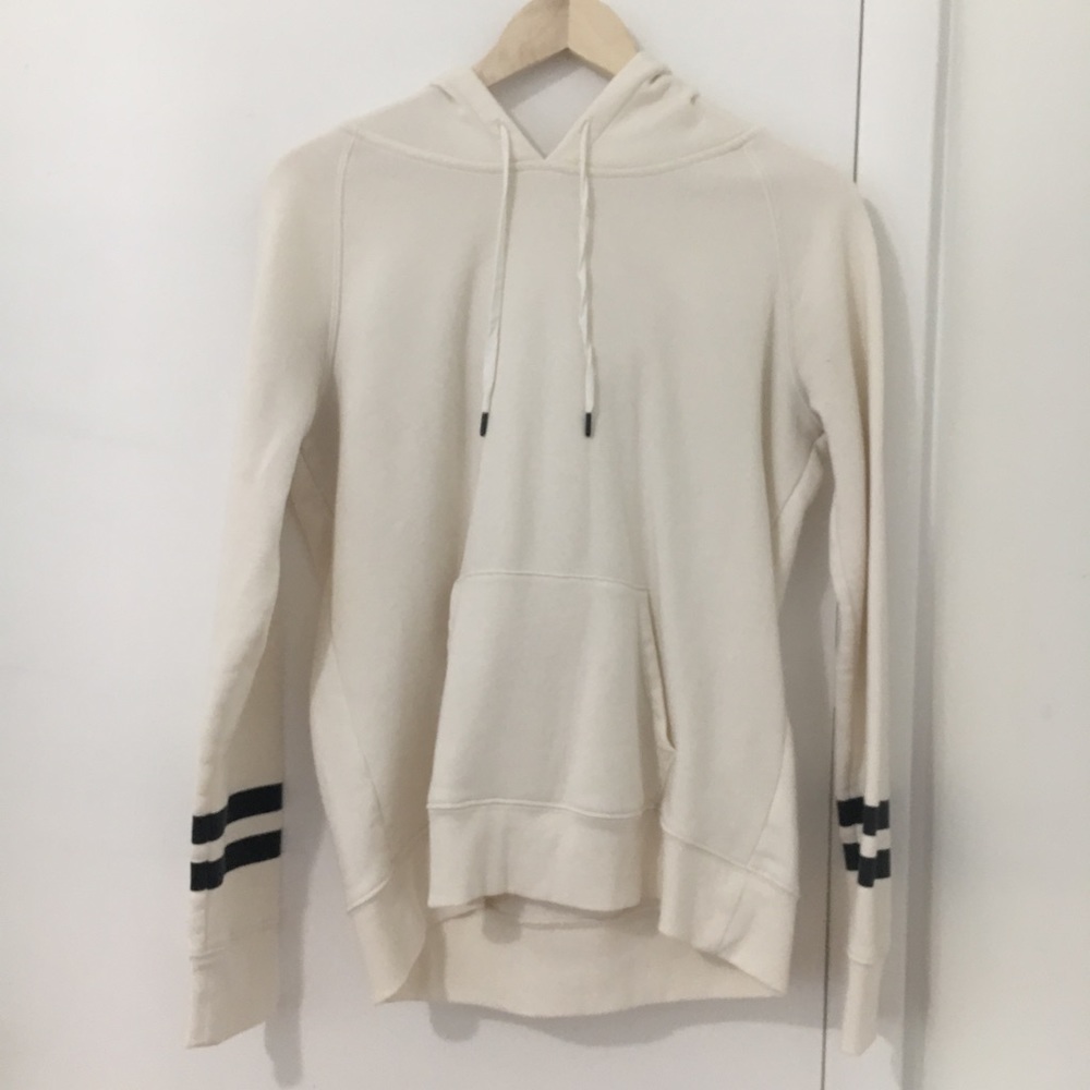 Cream mock varsity hoodie